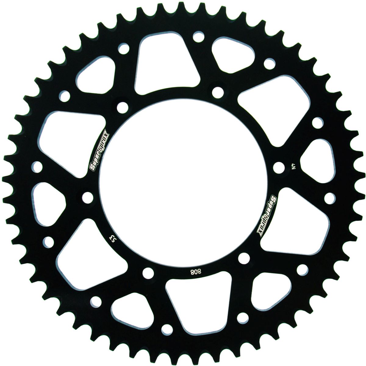 Rear ALU sprocket SUPERSPROX RAL-808:53-BLK Crni 53T, 520