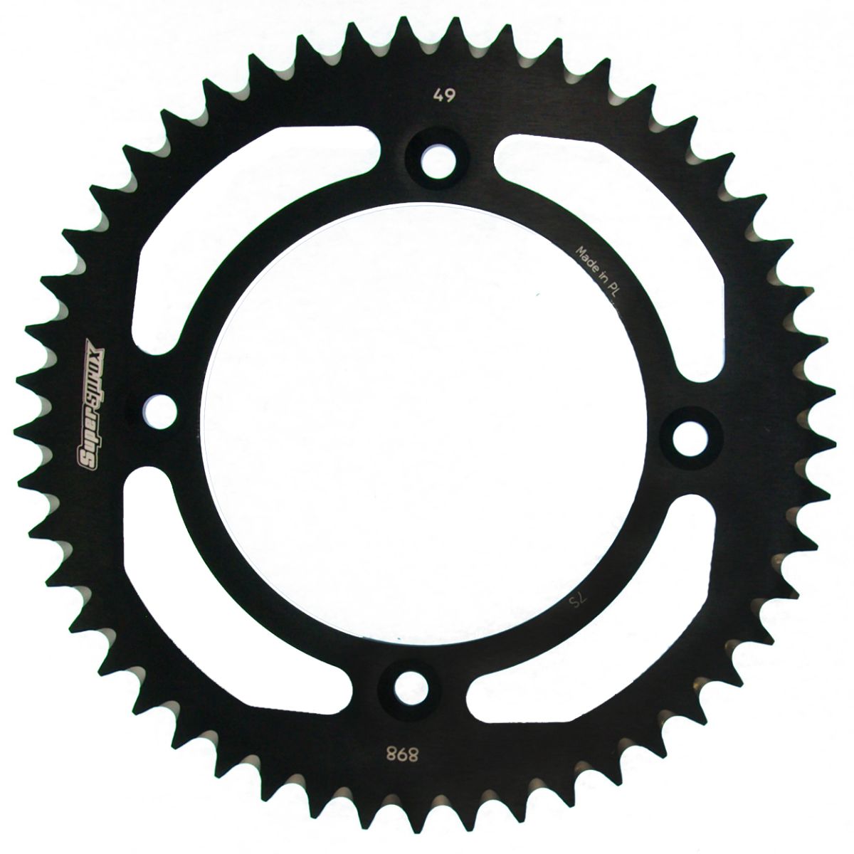 Rear ALU sprocket SUPERSPROX RAL-898:49-BLK Crni 49T, 428