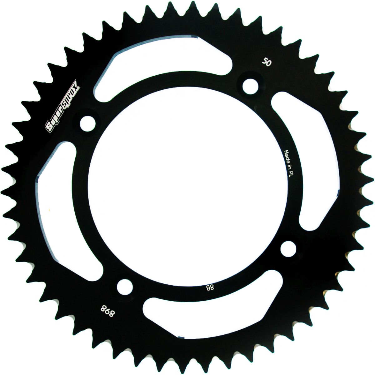 Rear ALU sprocket SUPERSPROX RAL-898:50-BLK Crni 50T, 428