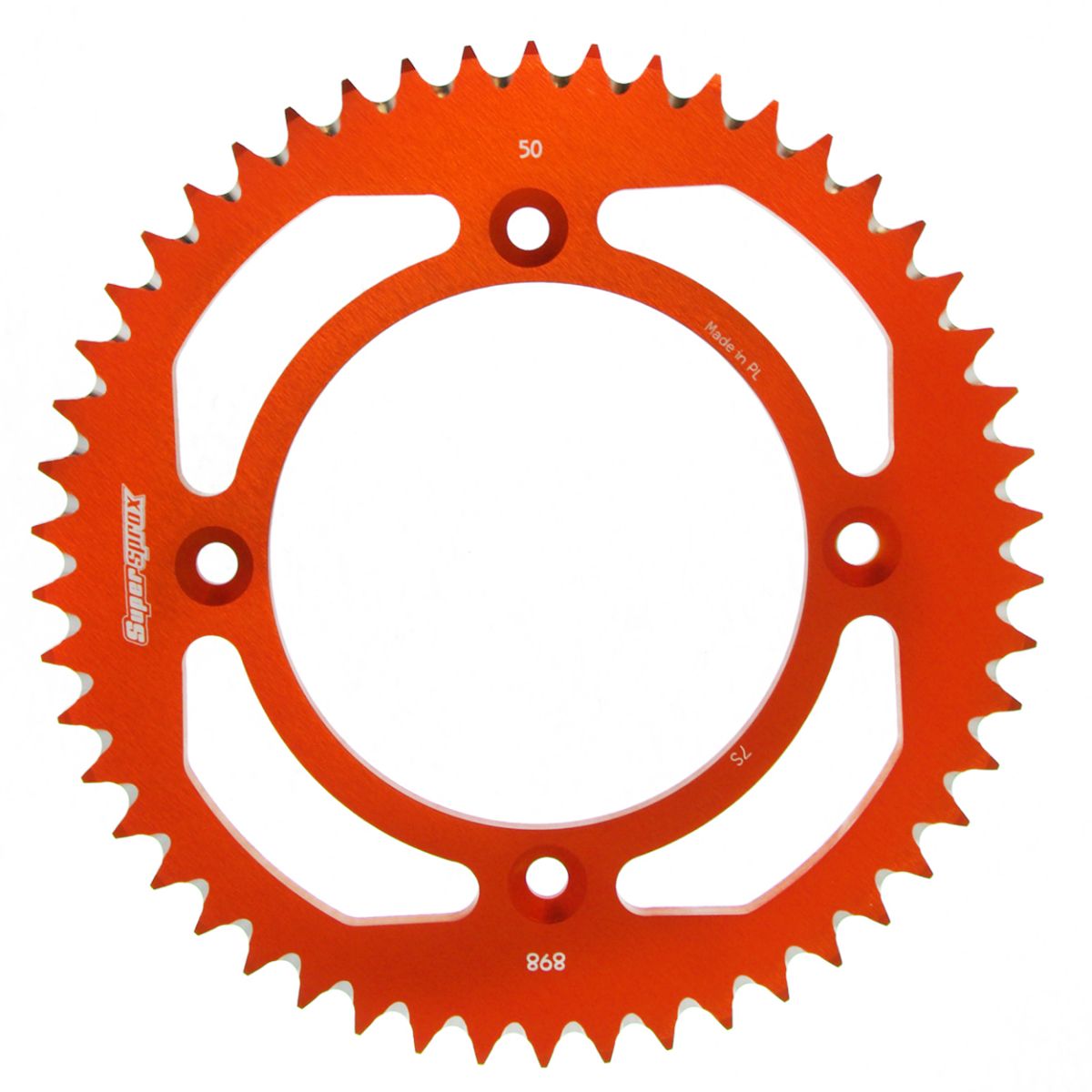 Rear ALU sprocket SUPERSPROX RAL-898:50-ORG orange 50T, 428