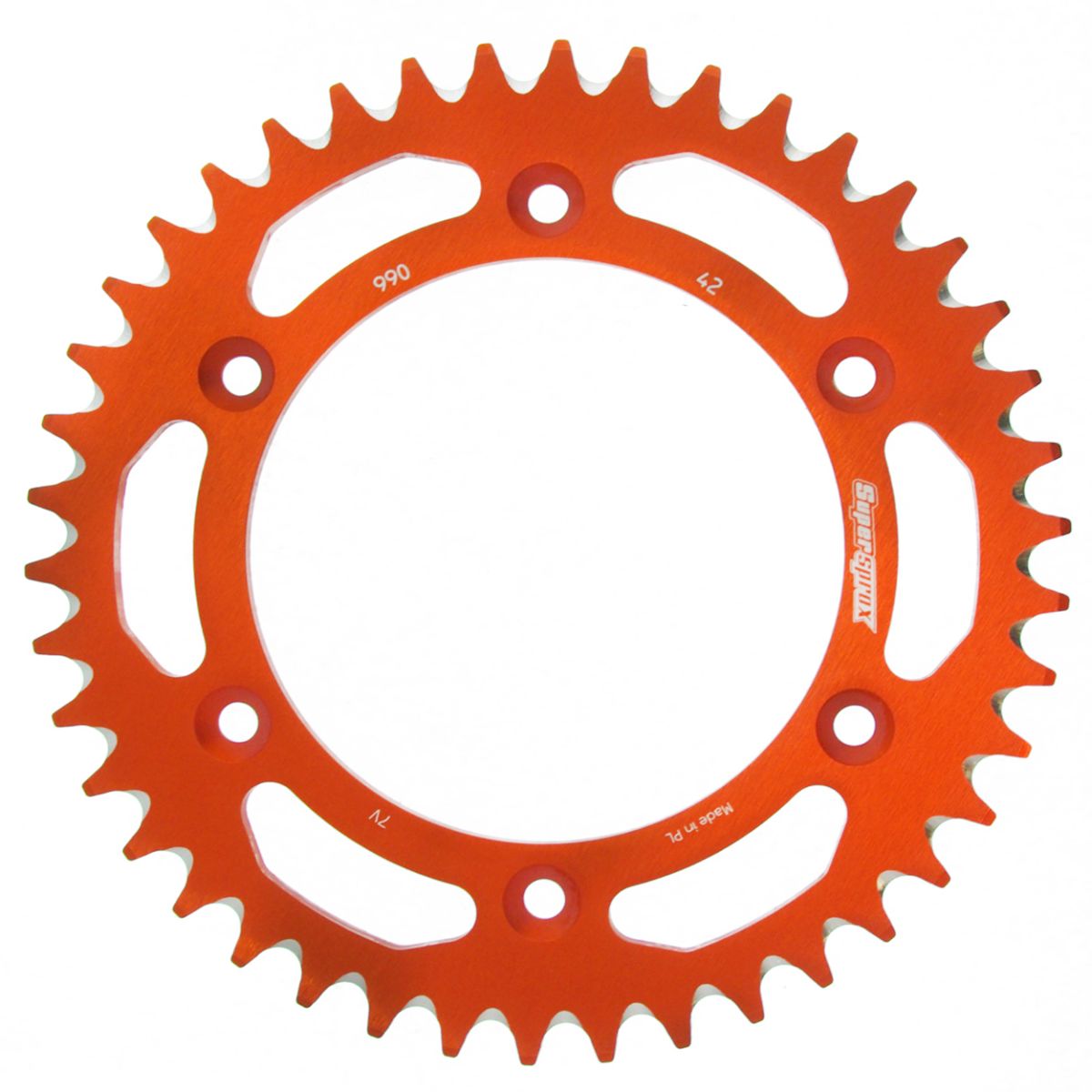 Rear ALU sprocket SUPERSPROX RAL-990:42-ORG orange 42T, 520