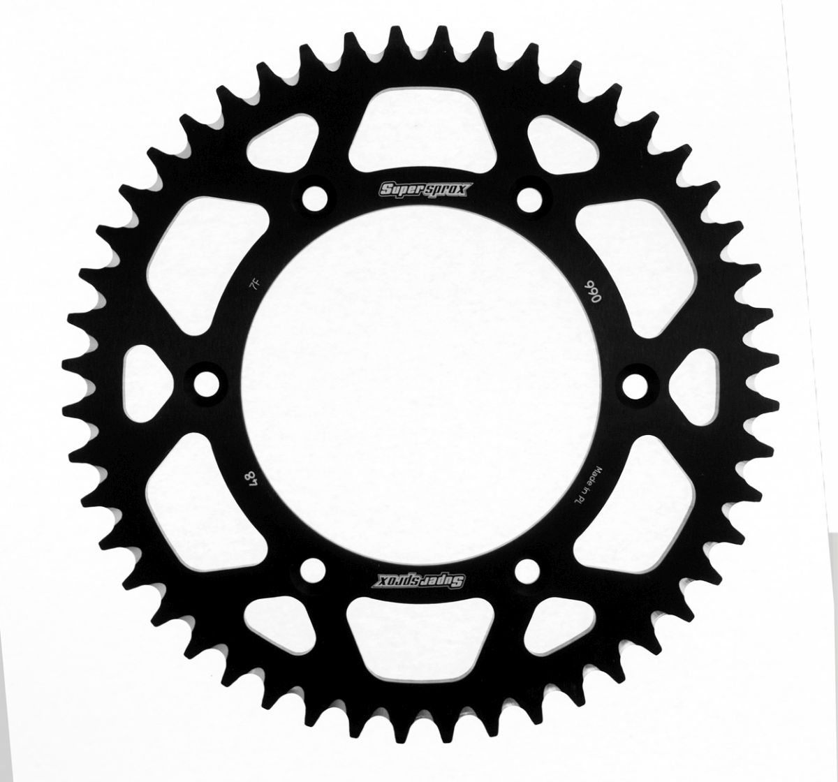 Rear ALU sprocket SUPERSPROX RAL-990:48-BLK Crni 48T, 520