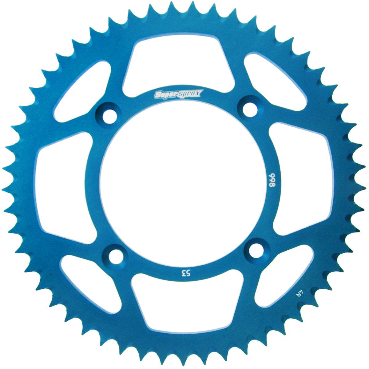 Rear ALU sprocket SUPERSPROX RAL-998:53-BLU plavi 53T, 428