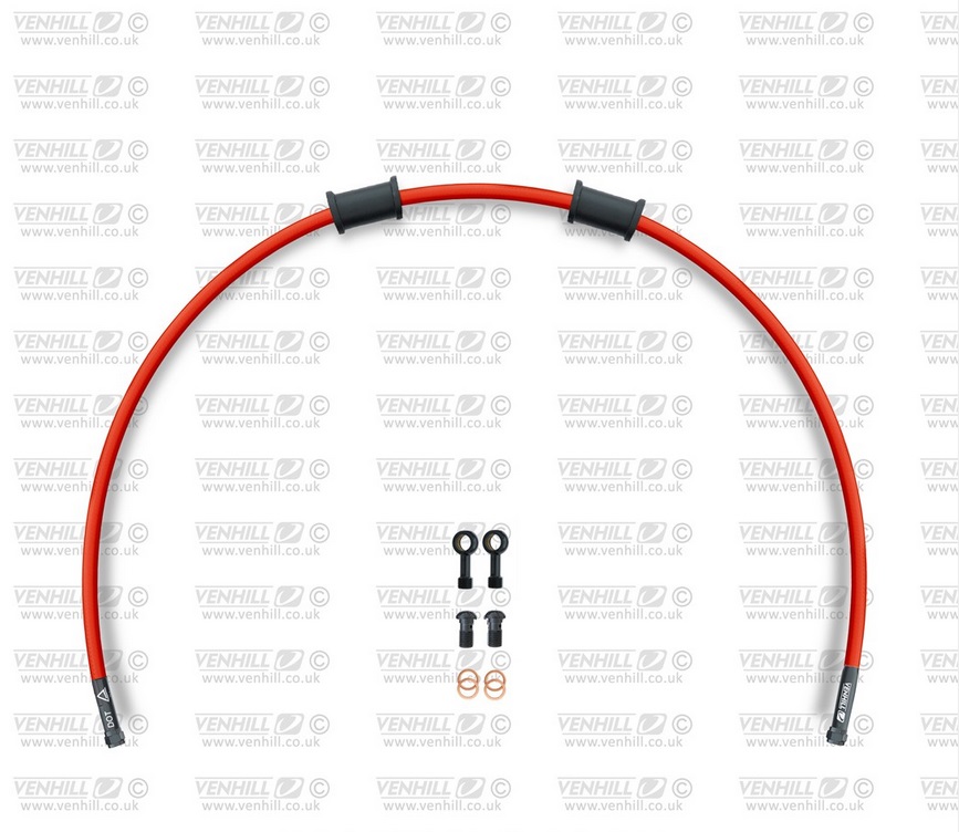Rear brake hose kit Venhill POWERHOSEPLUS BMW-11007RB-RD (1 hose in kit) Red hoses, black fittings