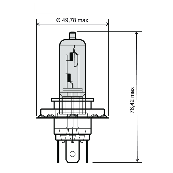 Lamp RMS 246510052 H4 12V 60/55W blue