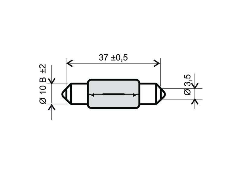 Lamp RMS 246510161 T11x39 12V 10W