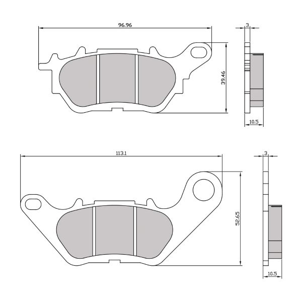 Disk pločice RMS 225103650 rear homologated organic