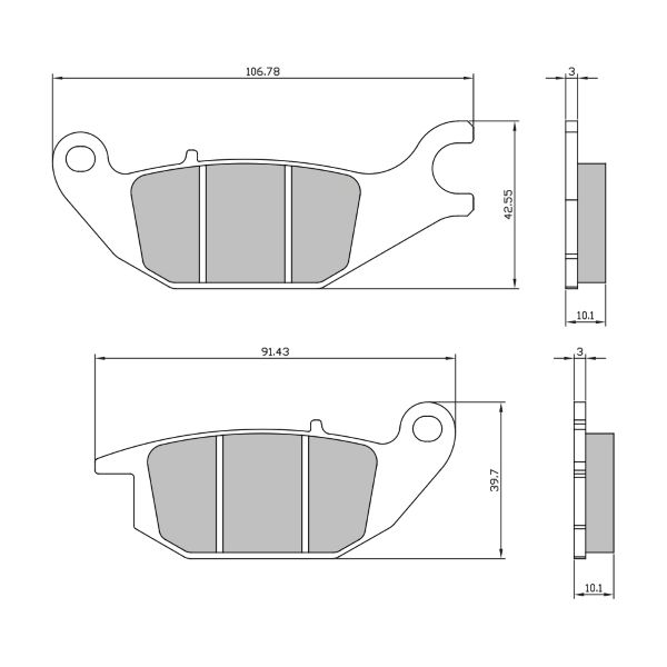 Disk pločice RMS 225103660 rear homologated organic