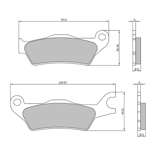 Disk pločice RMS 225103690 front homologated organic