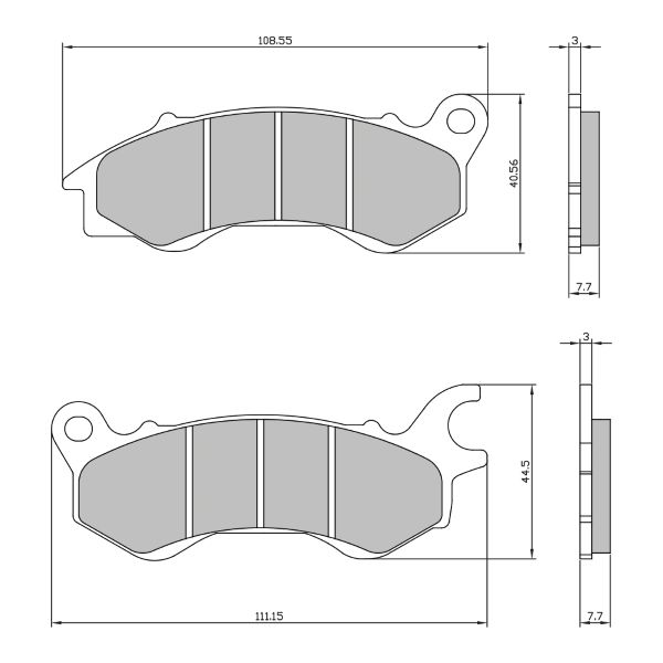 Disk pločice RMS 225103730 front homologated organic