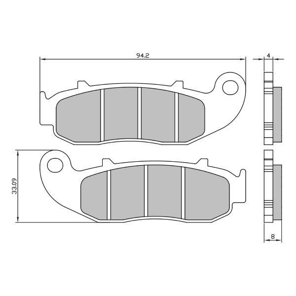 Disk pločice RMS 225103750 front homologated organic