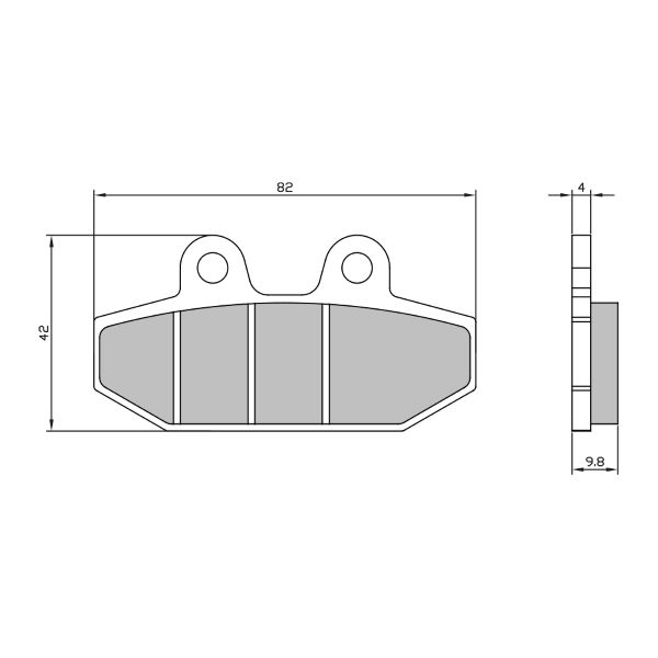 Disk pločice RMS 225103780 front homologated organic
