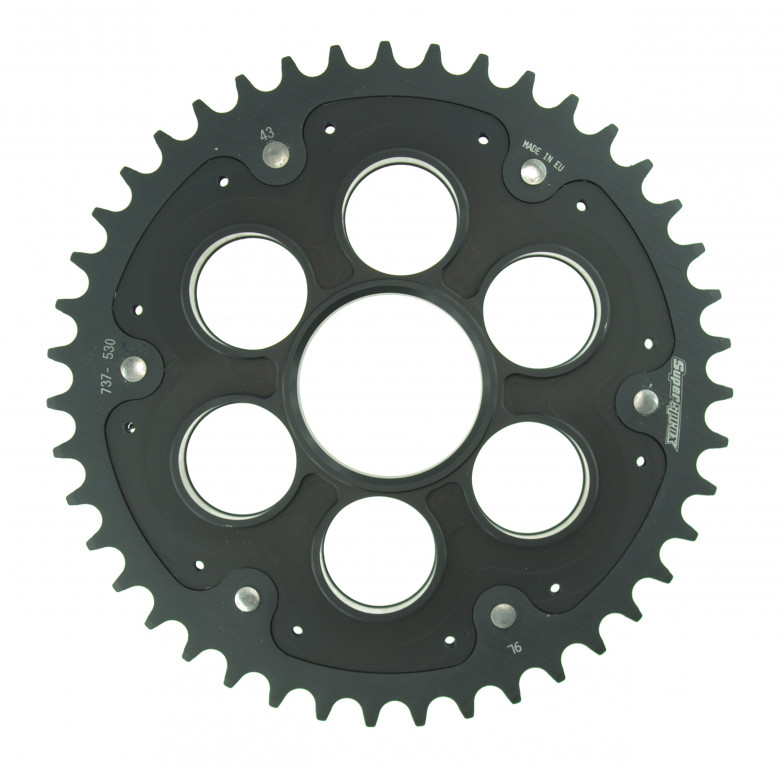 Rear sprocket STEALTH with alloy disc SUPERSPROX RSA-737_530:43-BLK Crni 43T, 520