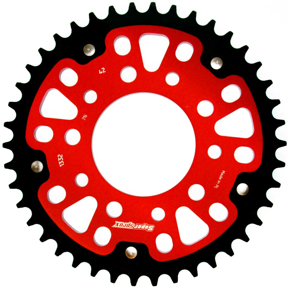 Rear sprocket SUPERSPROX STEALTH RST-1332:42-RED crven 42T, 525