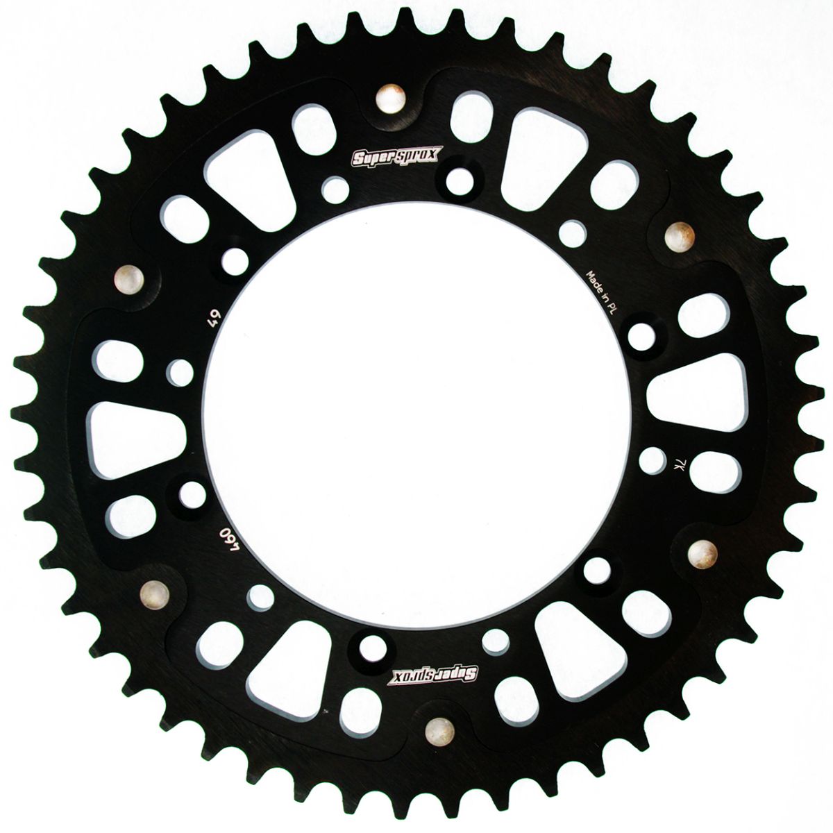 Rear sprocket SUPERSPROX STEALTH RST-460:49-BLK Crni 49T, 520