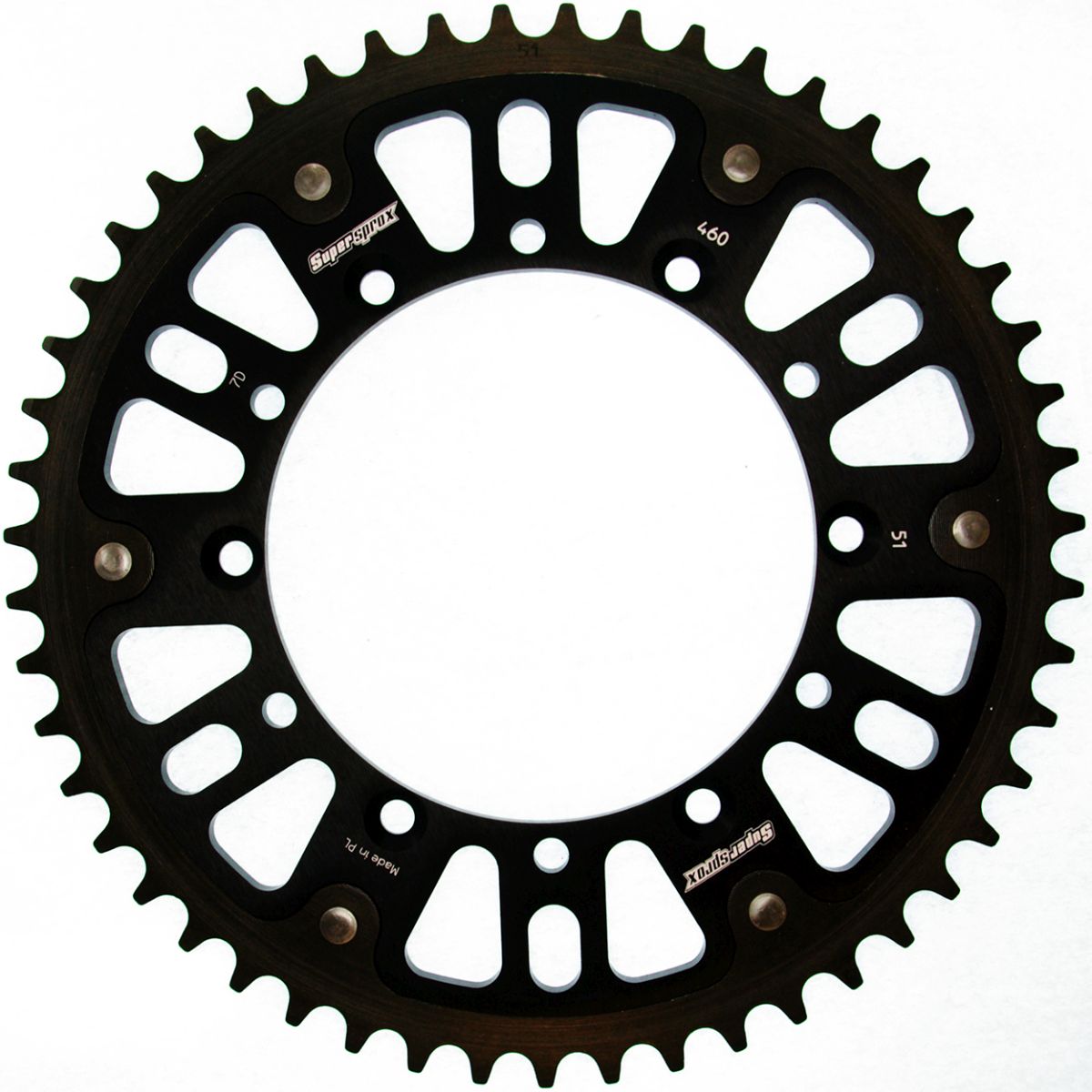 Rear sprocket SUPERSPROX STEALTH RST-460:51-BLK Crni 51T, 520