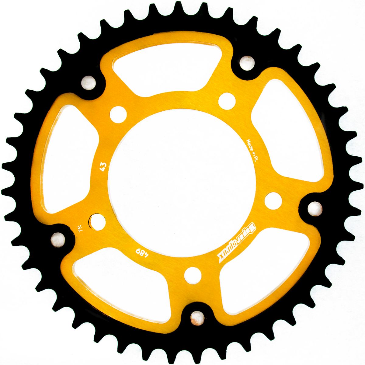 Rear sprocket SUPERSPROX STEALTH RST-489:43-GLD zlato 43T, 530