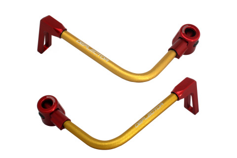 Lever guard ACCOSSATO DE003 with gold hose and joint right + left , aluminium
