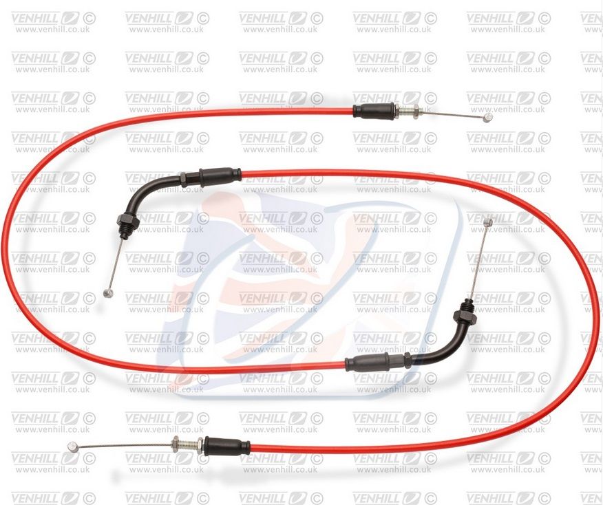 Throttle cables (pair) Venhill H02-4-102-RD featherlight crven