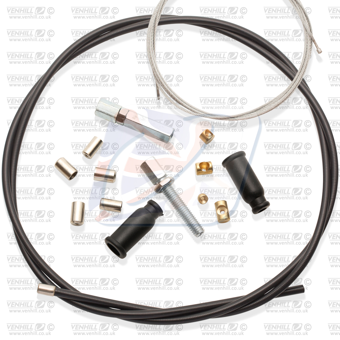 Universal throttle cable kit Venhill U01-4-100-BK 6mm OUTER (1.35m) Crni