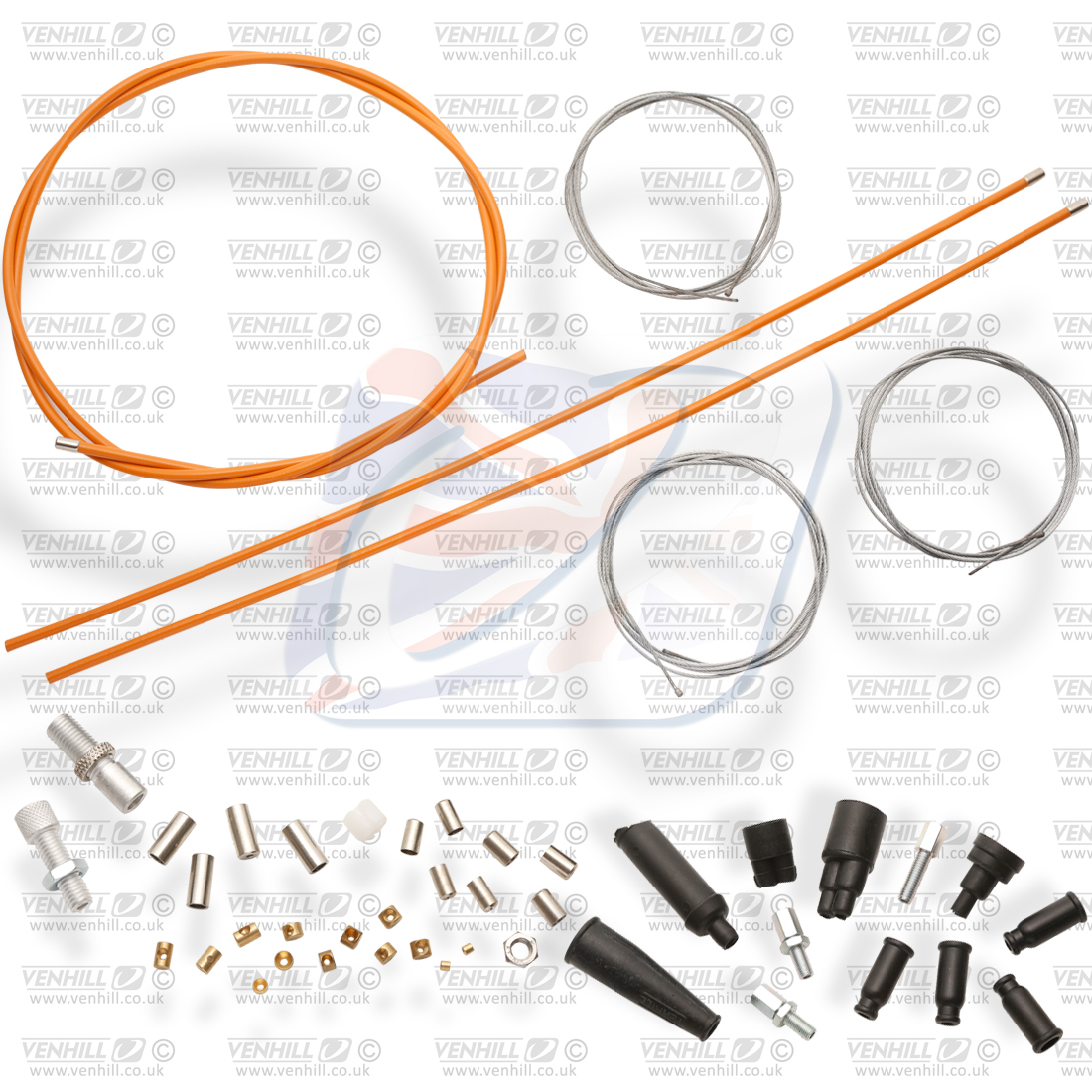 Universal throttle cable kit Venhill U01-4-125-OR Orange