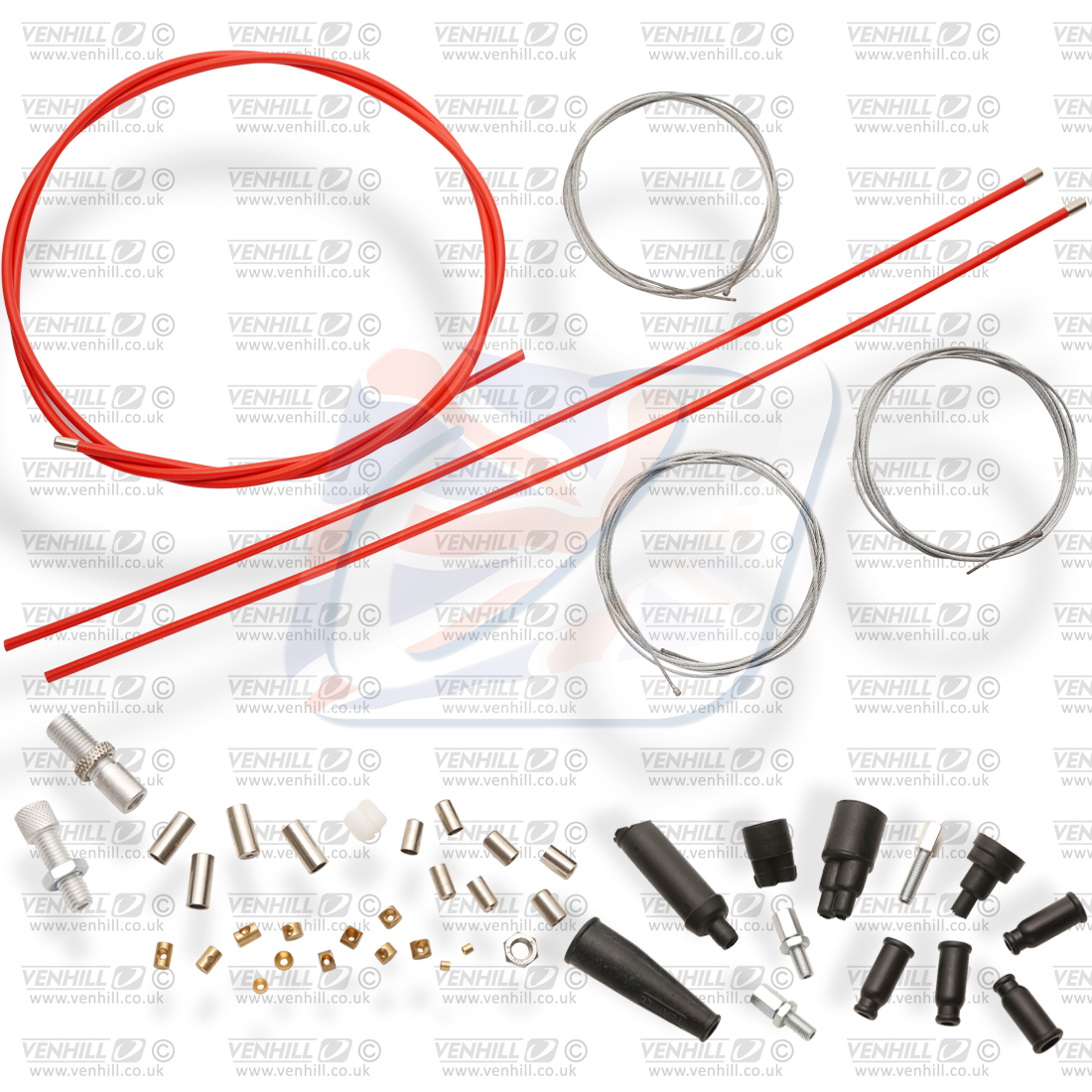Universal throttle cable kit Venhill U01-4-125-RD Crven