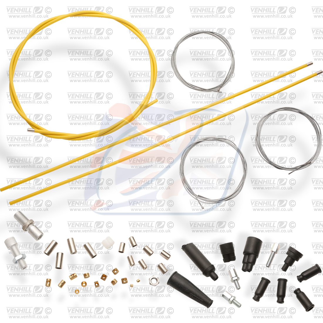 Universal throttle cable kit Venhill U01-4-125-YE Yellow