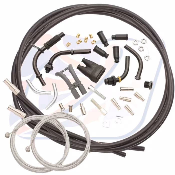 Universal twin throttle cable kit Venhill U01-4-151 2.35m Crni