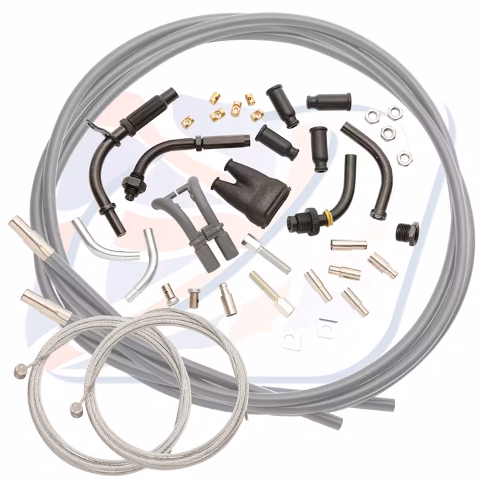 Universal twin throttle cable kit Venhill U01-4-151 2.35m Grey