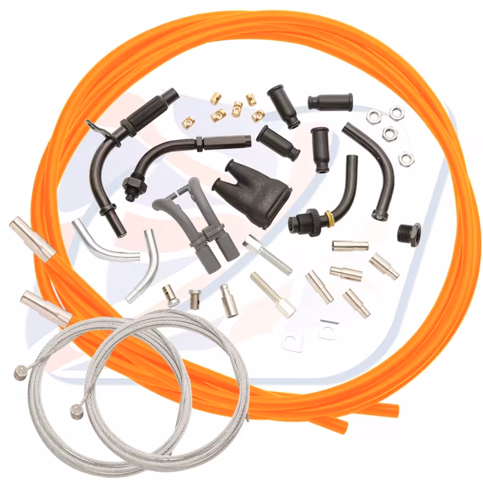 Universal twin throttle cable kit Venhill U01-4-151 2.35m Orange