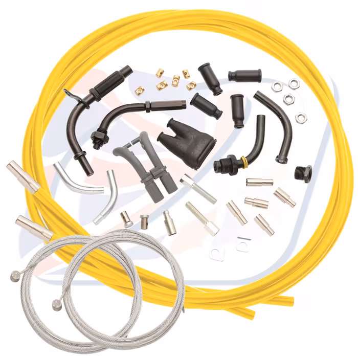 Universal twin throttle cable kit Venhill U01-4-151 2.35m Yellow