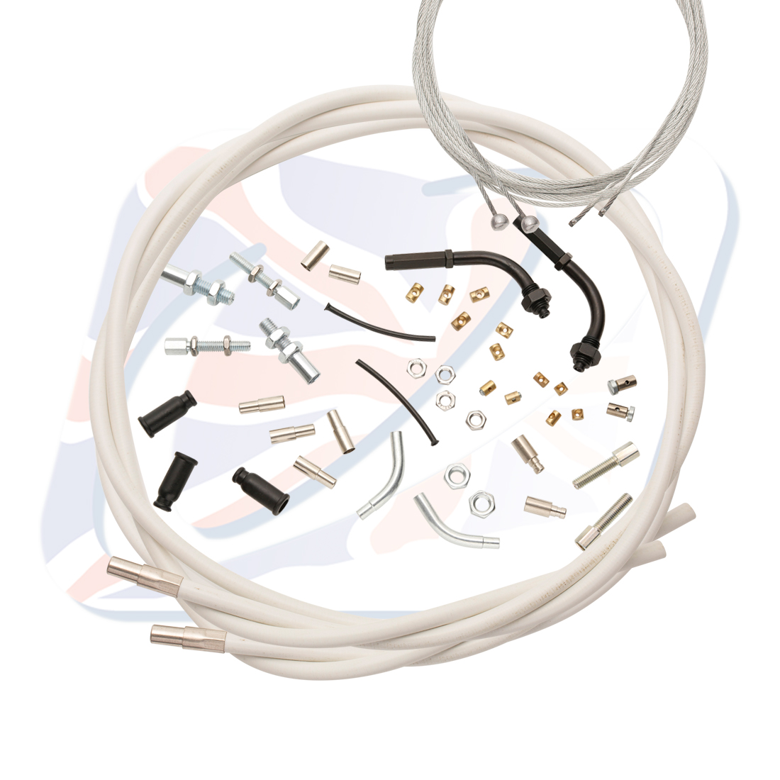 Universal throttle cables Venhill U01-4-888/A-WT for 888 White