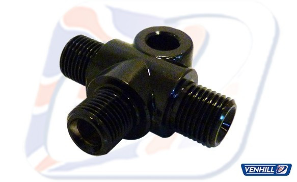 T-connector Venhill POWERHOSEPLUS 776/3/BLACK 1/8th BSP 'T' PIECE M6 mounting hole (black)