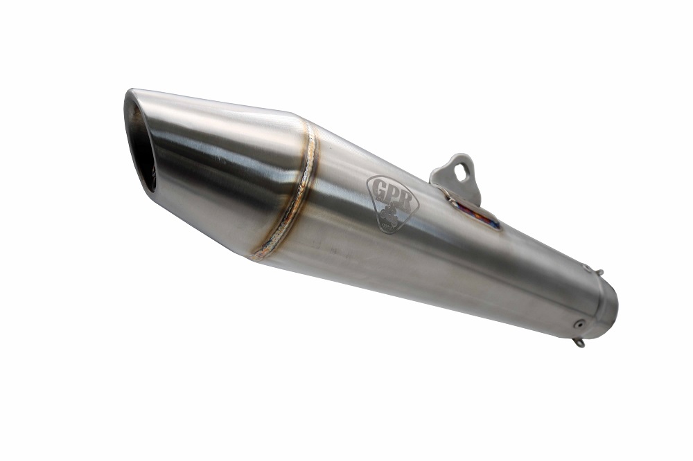 Universal silencer GPR VINTAVOGE CAFÉ RACER CAFE.22.VV Brushed Stainless steel without link pipe