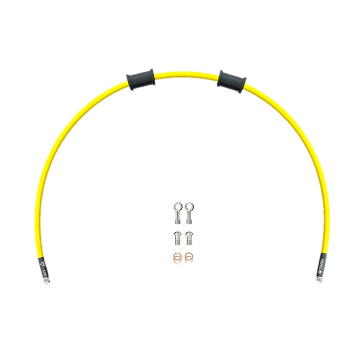 Clutch hose kit Venhill POWERHOSEPLUS KAW-11010C-YE (1 hose in kit) Yellow hoses, chrome fittings