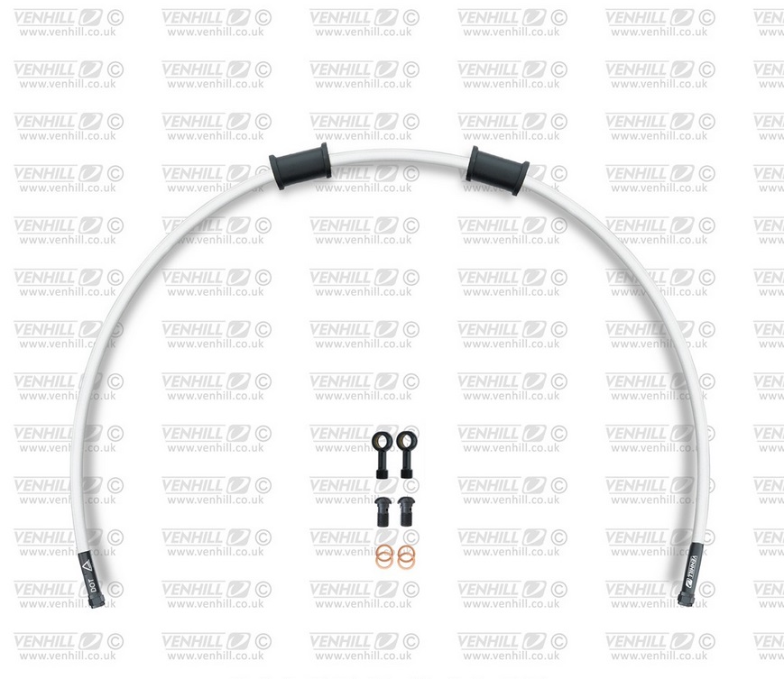 Rear brake hose kit Venhill POWERHOSEPLUS HON-10004RB-WT (1 hose in kit) White hoses, black fittings