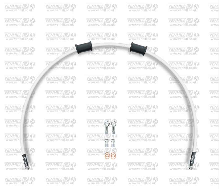Rear brake hose kit Venhill POWERHOSEPLUS TRI-8003R-WT (1 hose in kit) White hoses, chromed fittings
