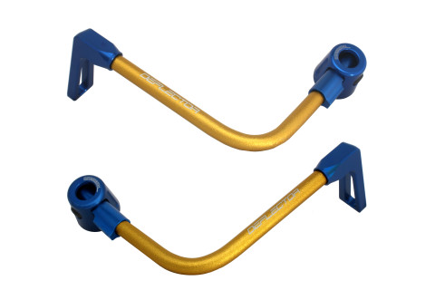 Lever guard ACCOSSATO DE003 with gold hose and joint right + left , aluminium