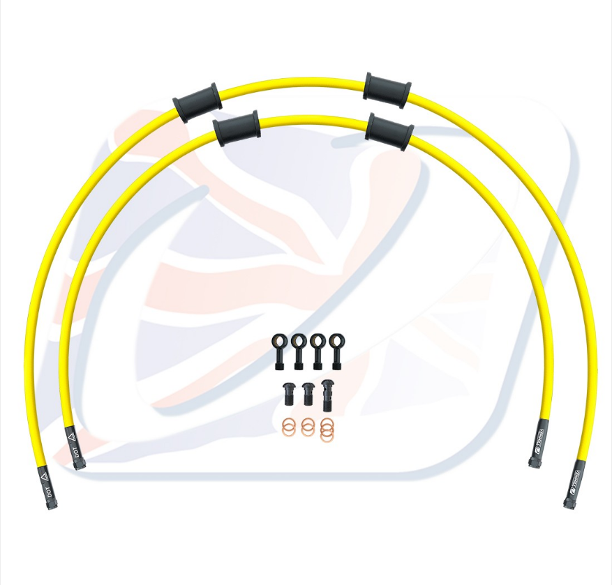 CROSSOVER Front brake hose kit Venhill POWERHOSEPLUS YAM-8013FB-YE (2 hoses in kit) Yellow hoses, black fittings
