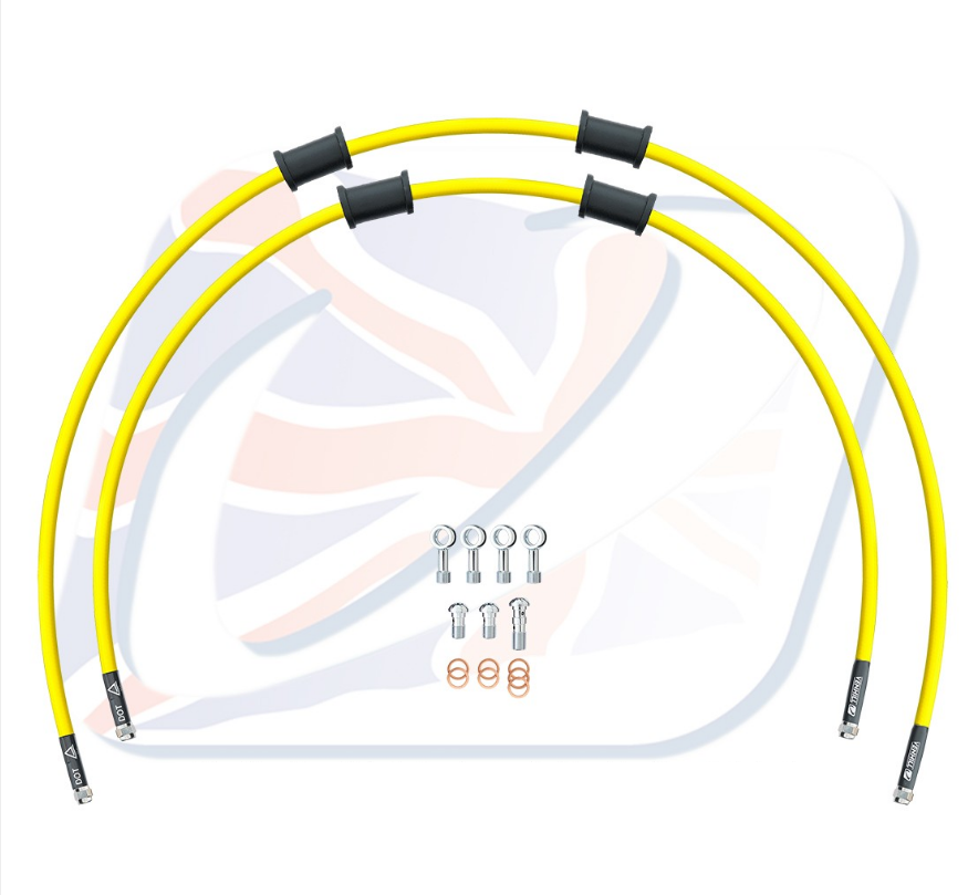 CROSSOVER Front brake hose kit Venhill POWERHOSEPLUS YAM-8013F-YE (2 hoses in kit) Yellow hoses, chromed fittings