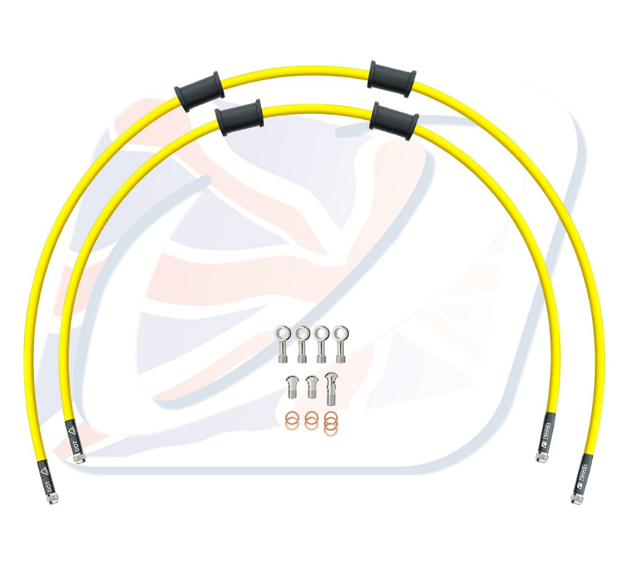 CROSSOVER Front brake hose kit Venhill POWERHOSEPLUS YAM-8013FS-YE (2 hoses in kit) Yellow hoses, stainless steel fittings