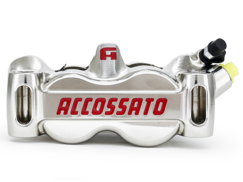 Radial brake caliper ACCOSSATO PZ005 CNC-worked monoblock 100 mm distance with pistions in titanium