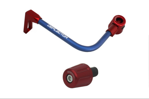 Lever guard in aluminium + right end ACCOSSATO DE005 with blue hose and joint left