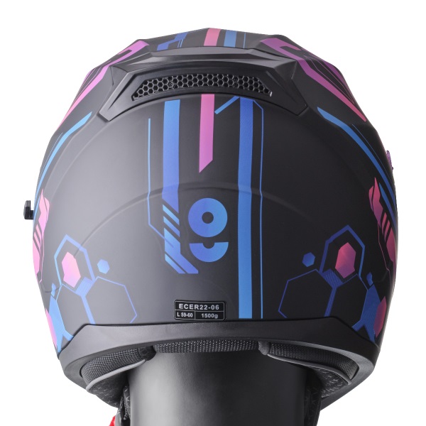 Full face helmet GMS HEXAGO ZG12501 graphic blue - violet XS