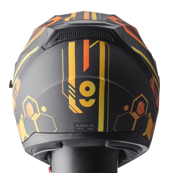 Full face helmet GMS HEXAGO ZG12501 graphic yellow - orange XS