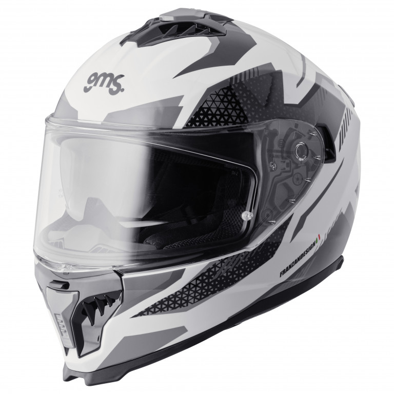 Full face helmet GMS GELERO ZG12701 white-grey-dark grey XS