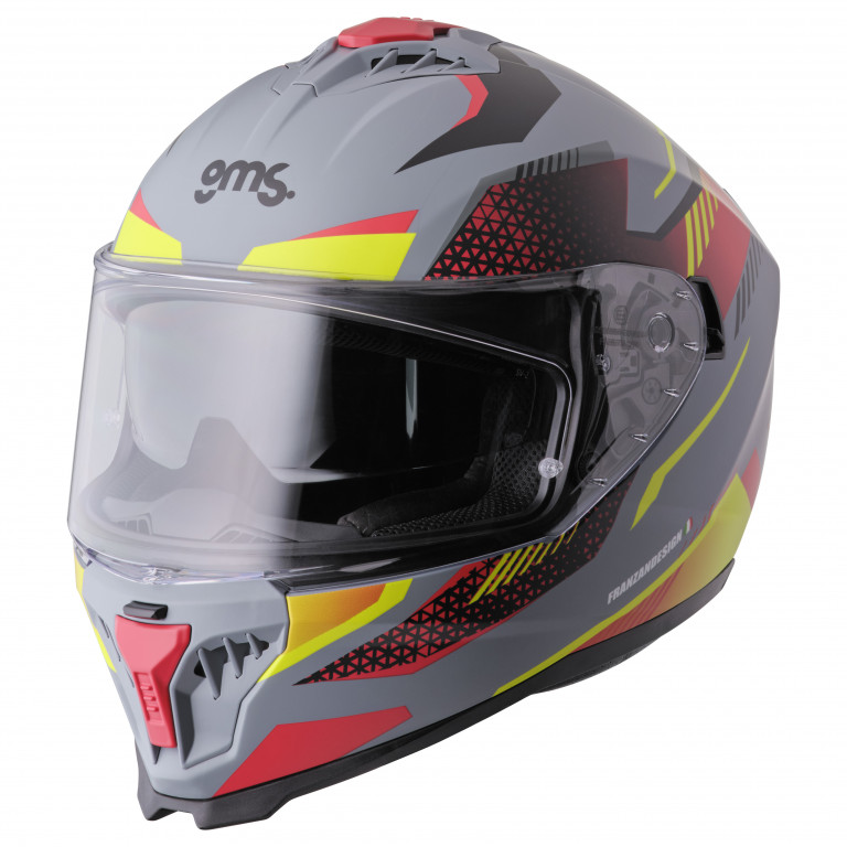 Full face helmet GMS GELERO ZG12701 matt grey-yellow-blue L