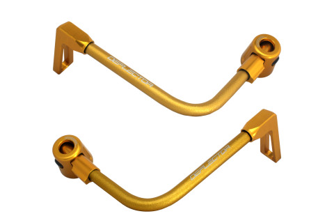 Lever guard ACCOSSATO DE003 with gold hose and joint right + left , aluminium